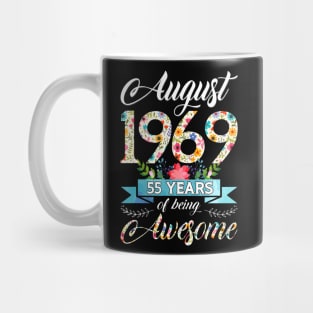 August 1969 55 Years Of Being Awesome 55Th Birthday Mug